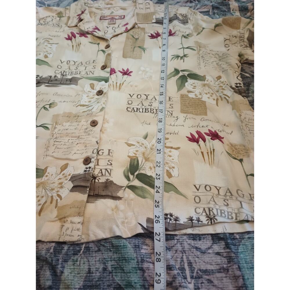 Caribbean Joe Womens Hawaiian Camp Shirt 2X Resort Island Cruise NWOT - Picture 8 of 9